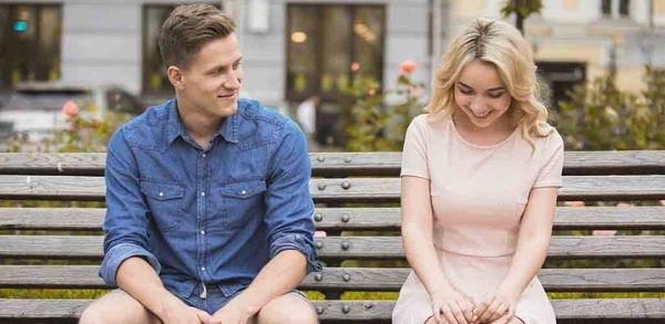 Woman showing that she likes a guy